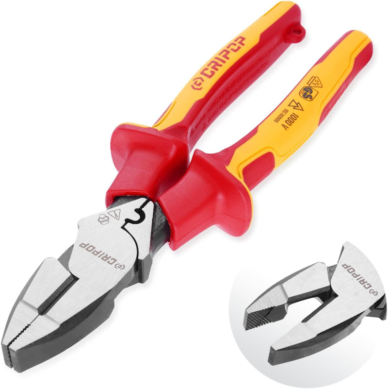 Insulated Linesmen's Pliers, 9 Inch 1000V Insulated Combination Pliers