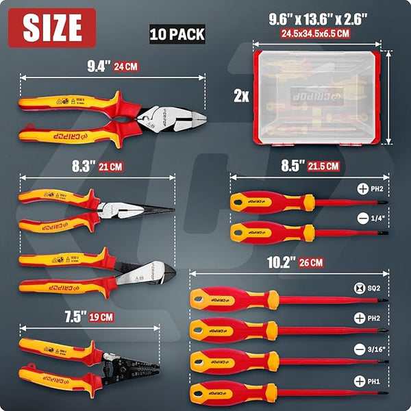 CRIPOP 020 Insulated Screwdriver & Pliers 10PCS