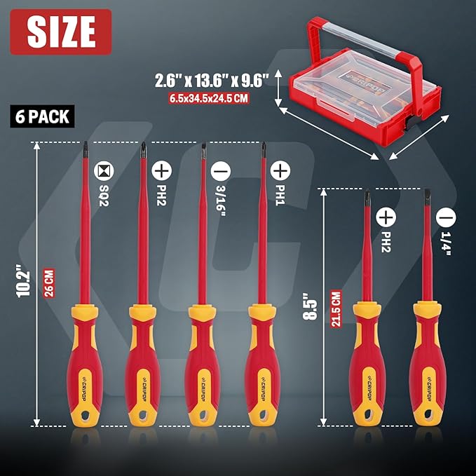 CRIPOP 012 Insulated Slim-Tip Screwdriver 6PCS