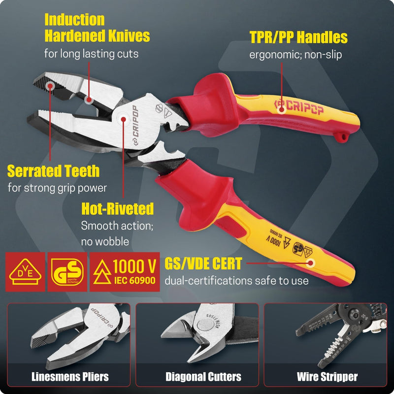 CRIPOP 008 Insulated Electrical Tool Kit 3PCS