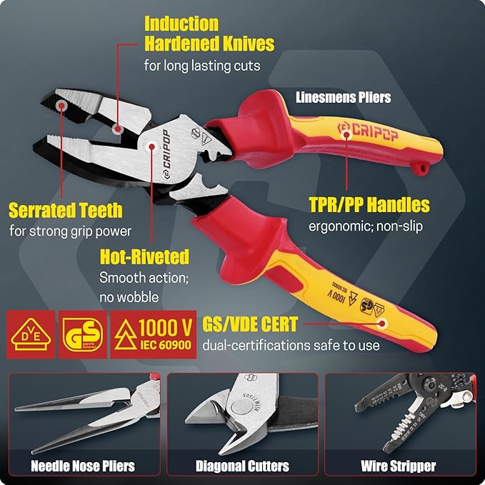 CRIPOP 020 Insulated Screwdriver & Pliers 10PCS