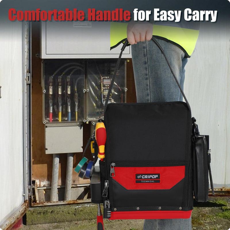 CRIPOP 015 TECH 16 Electrician Hard-Bottom Zippered Tool Bag