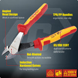 CRIPOP 007 Insulated 8-Inch High-Leverage Electrician Diagonal  Pliers