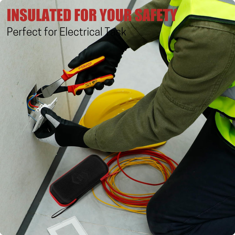 CRIPOP 007 Insulated 8-Inch High-Leverage Electrician Diagonal  Pliers